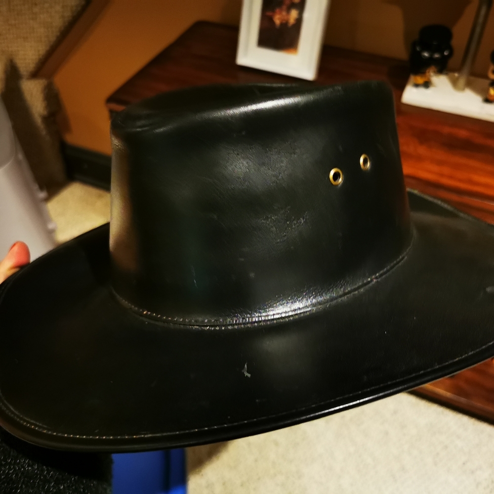 Leather cowboy hat
